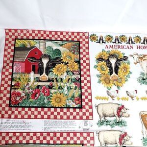 Joan Kessler Farm Barn Animal Appliques Cows Holstein Pigs Sunflower Chickens